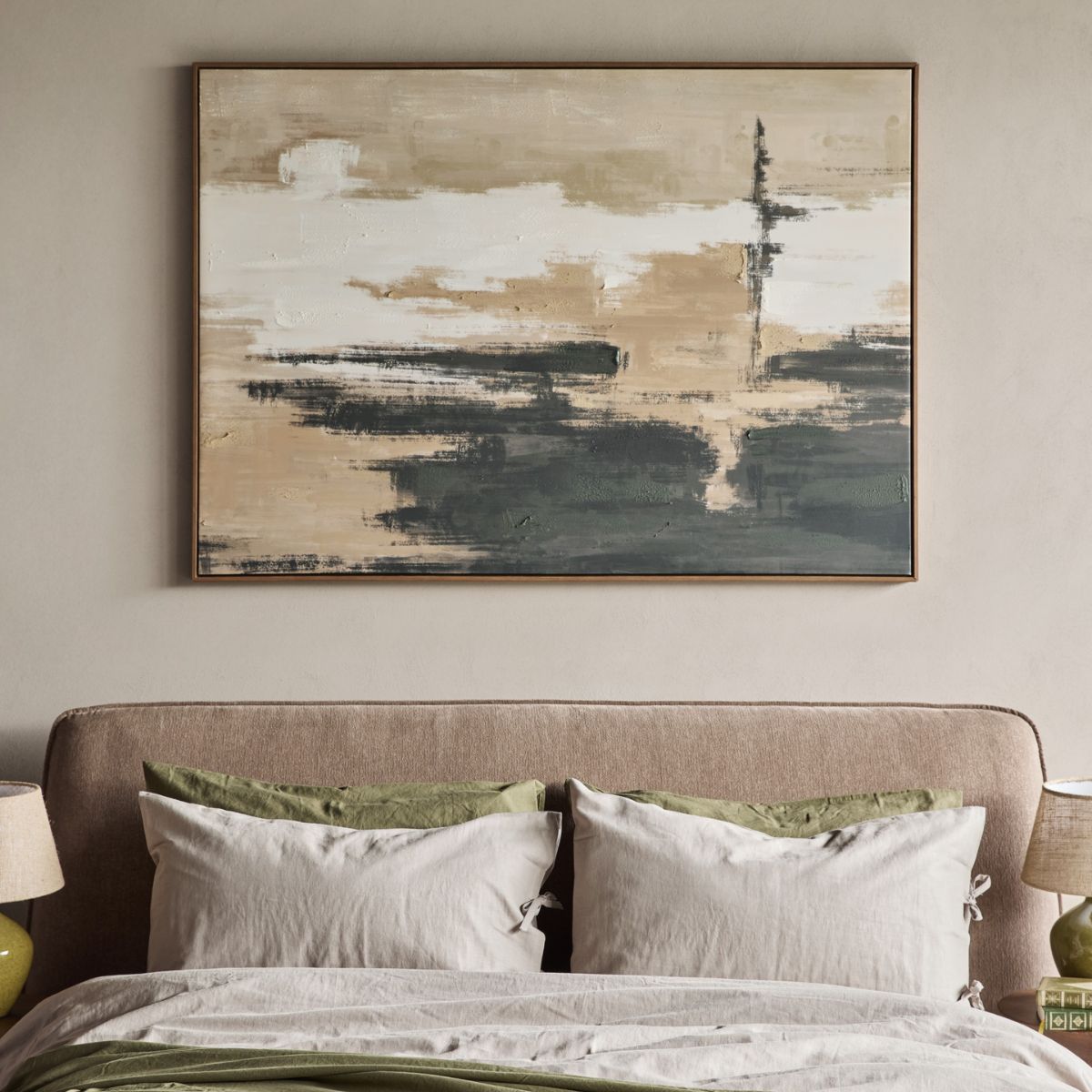 Libra Interiors Sable Rise Hand Embellished Framed Canvas Wall Art 100x140cm