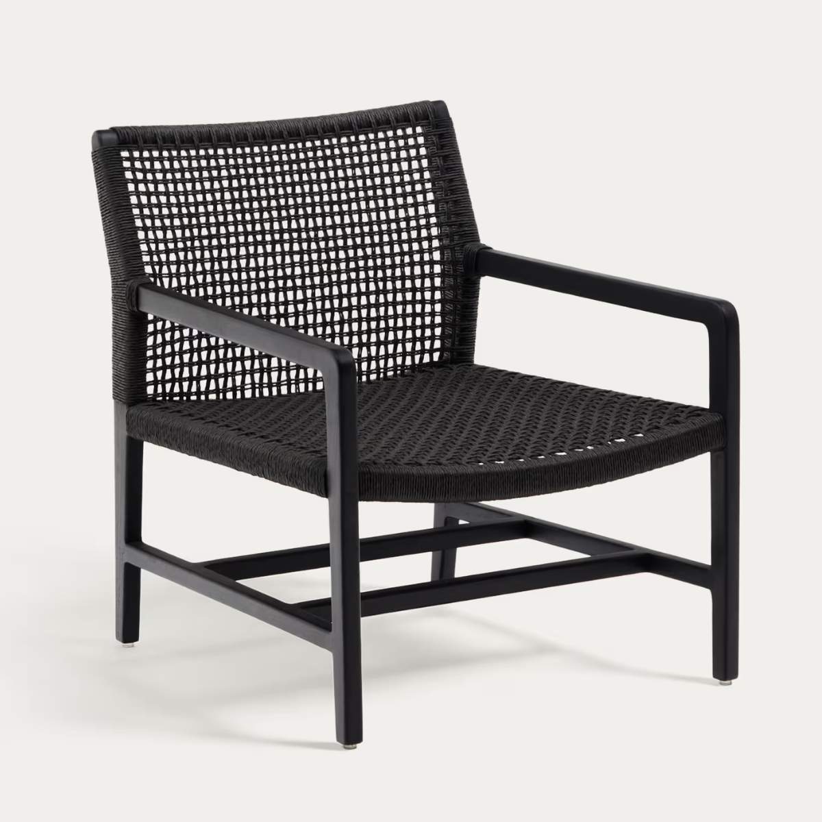 Kave Home Sabolla armchair made of solid teak wood in a black finish