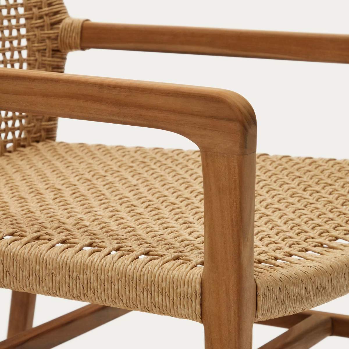 Kave Home Sabolla armchair made of solid teak wood in a black finish