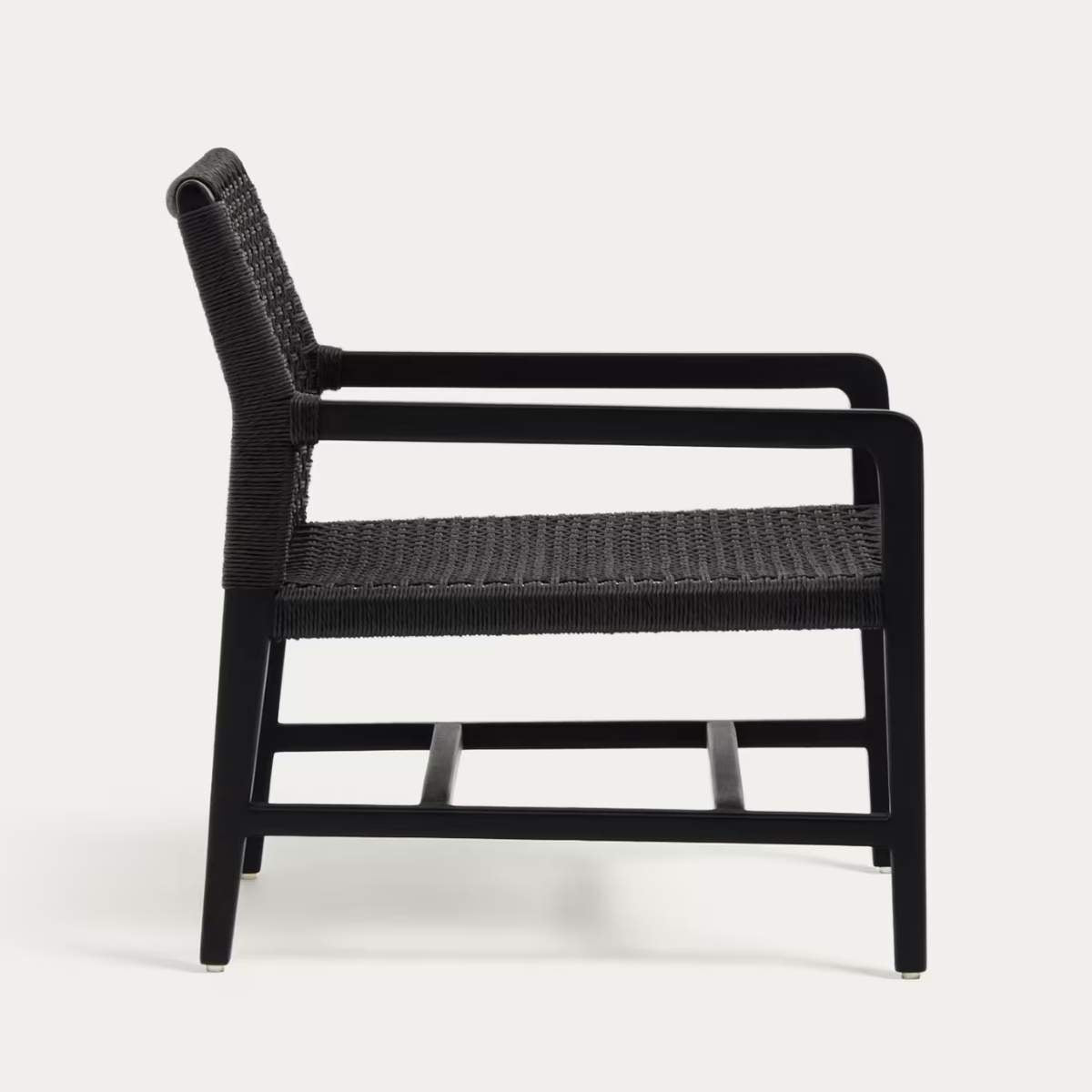 Kave Home Sabolla armchair made of solid teak wood in a black finish