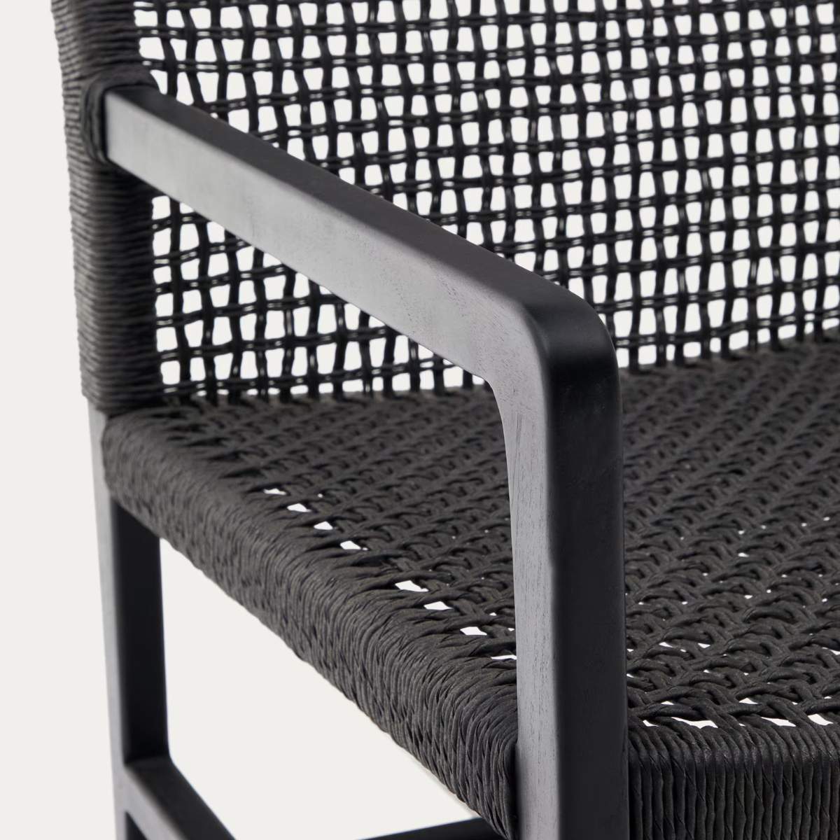 Kave Home Sabolla armchair made of solid teak wood in a black finish