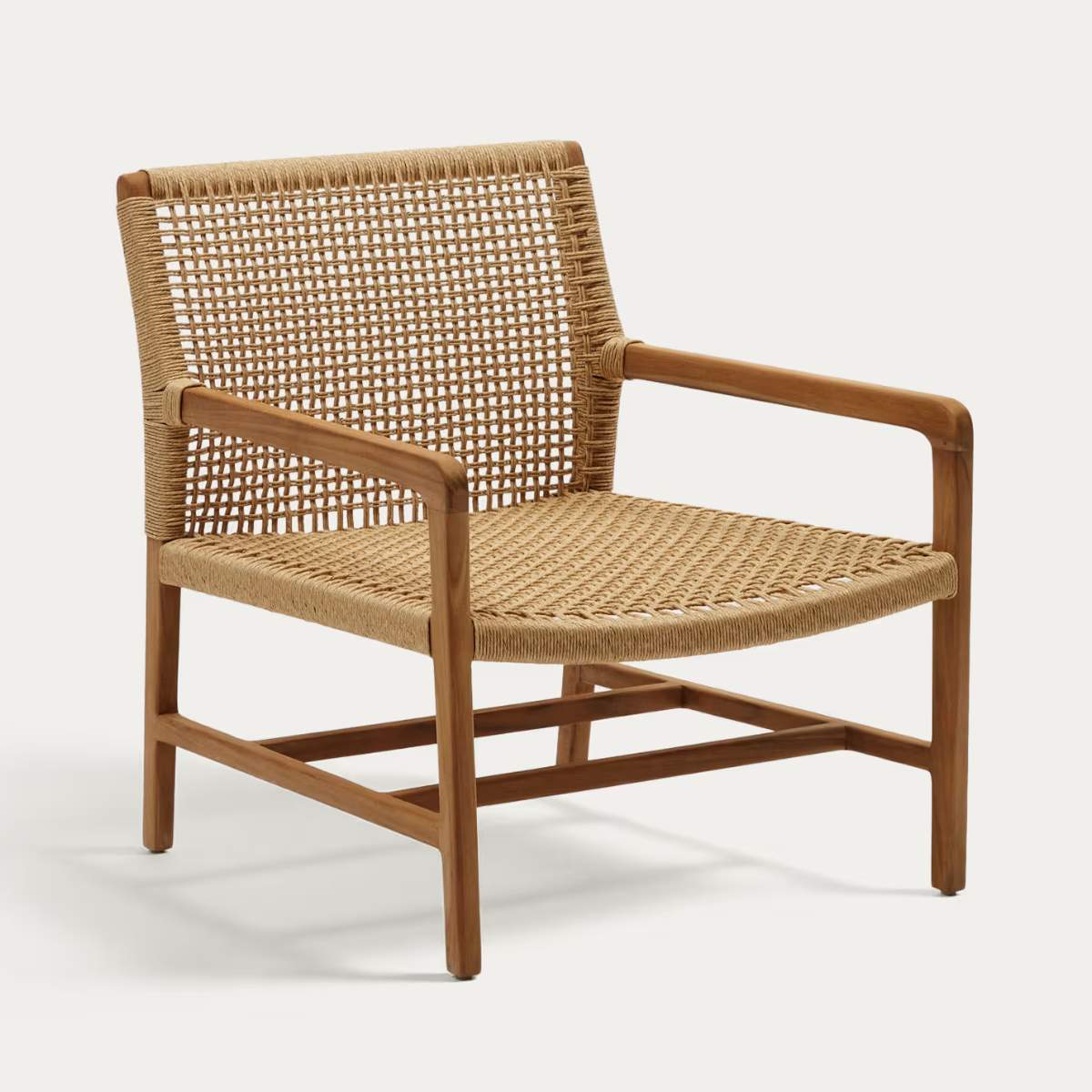 Kave Home Sabolla armchair made of solid teak wood in a black finish