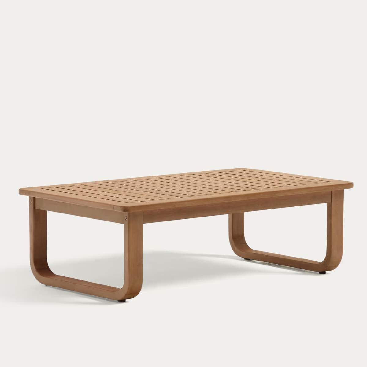 Kave Home Sacaleta solid eucalyptus wood coffee table, 100% outdoor suitable 100 x 60 cm