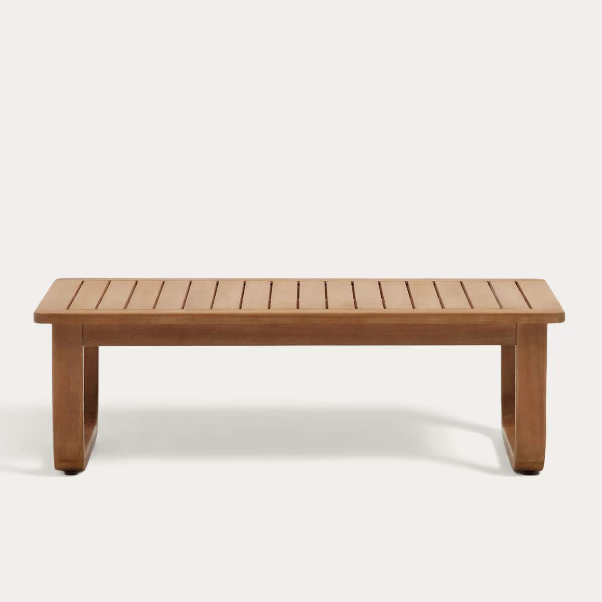 Kave Home Sacaleta solid eucalyptus wood coffee table, 100% outdoor suitable 100 x 60 cm