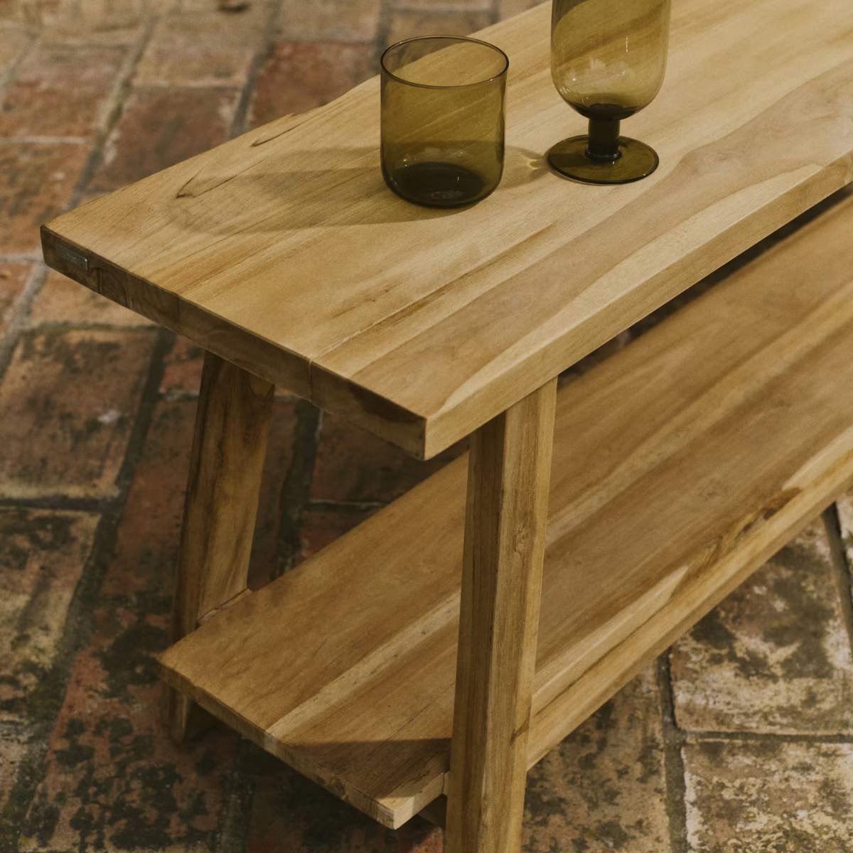 Kave Home Safara solid recycled teak bench 150 cm