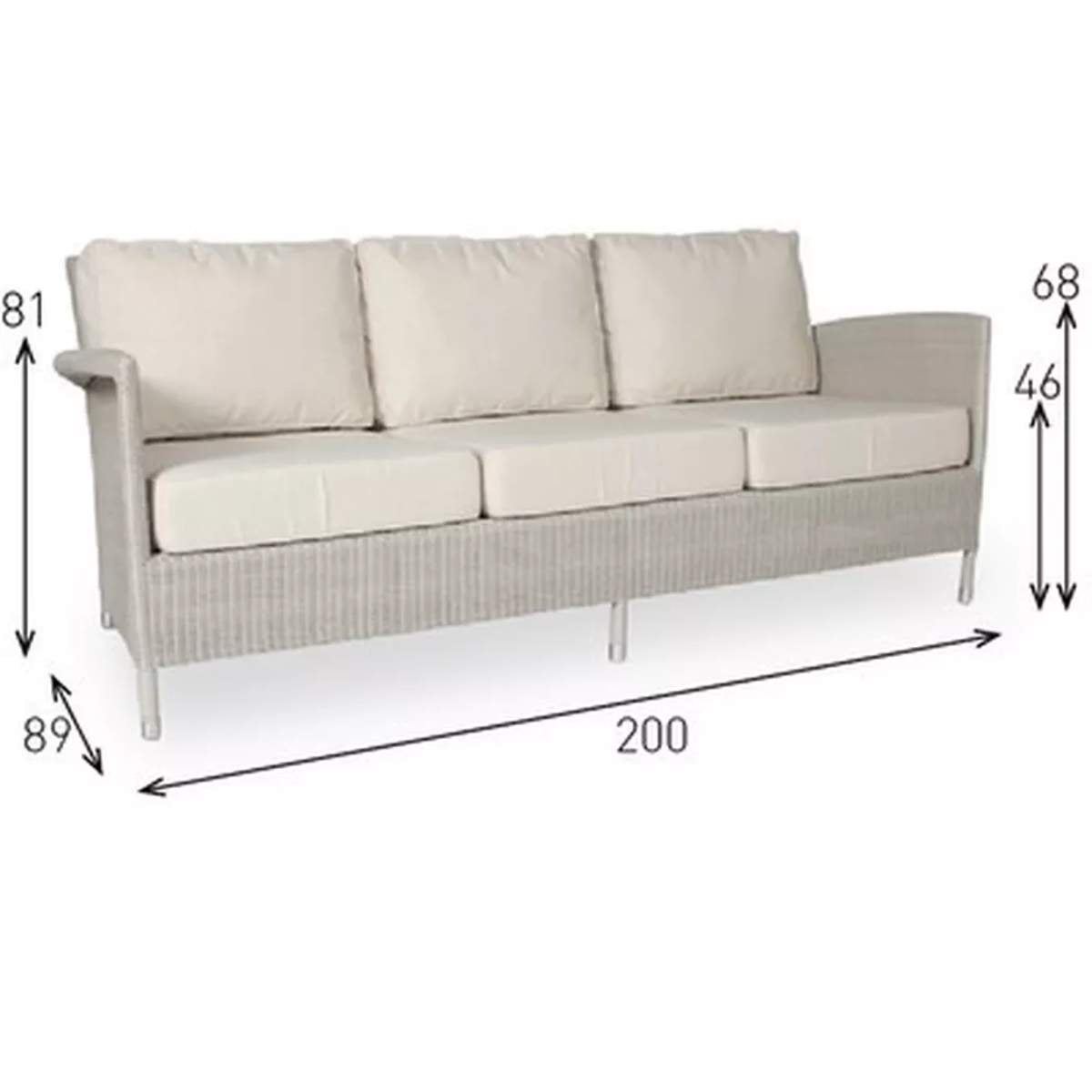 Vincent Shepherd Safi 3 Seater Garden Lounge Sofa