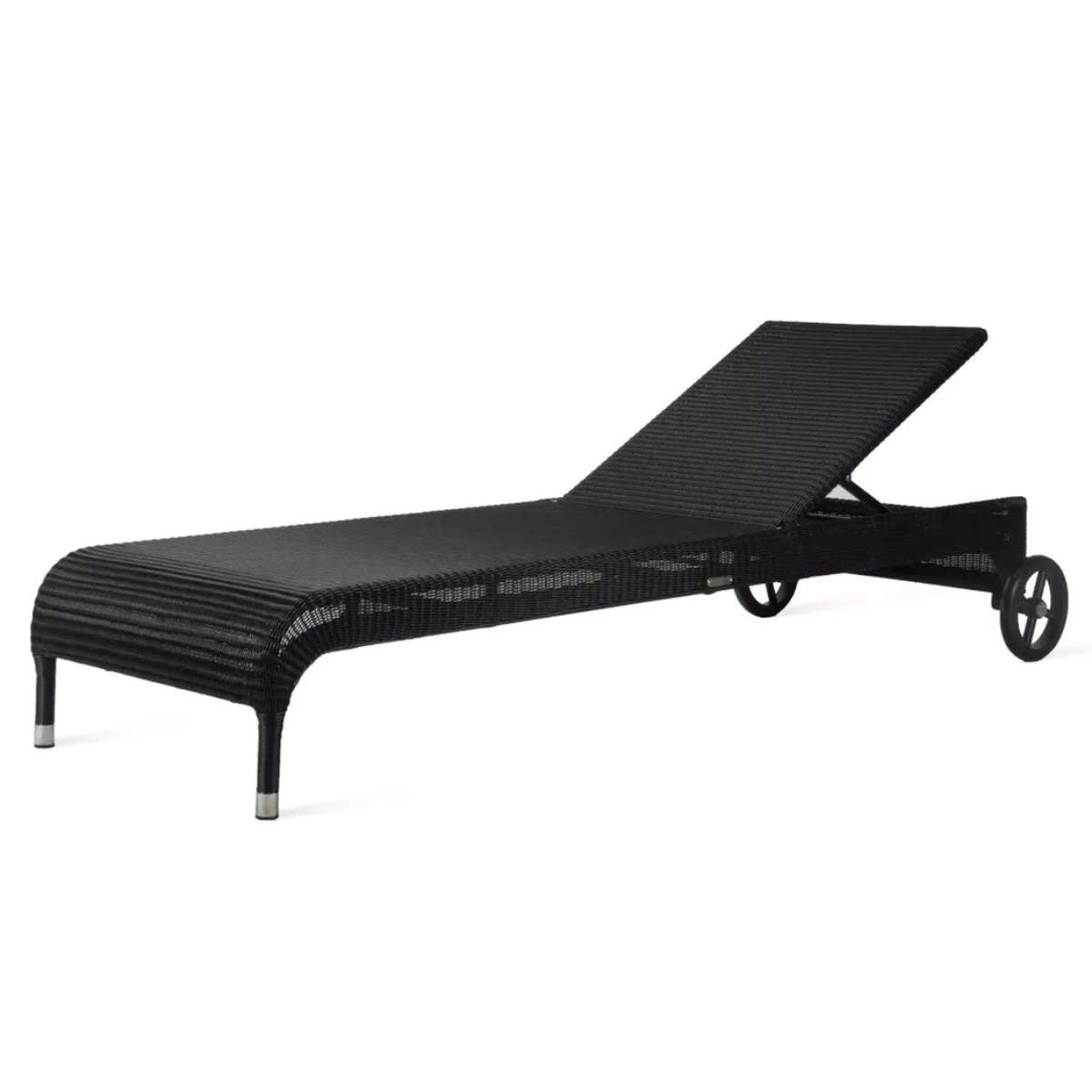 Vincent Shepherd Safi Rattan Outdoor Sun Lounger Black