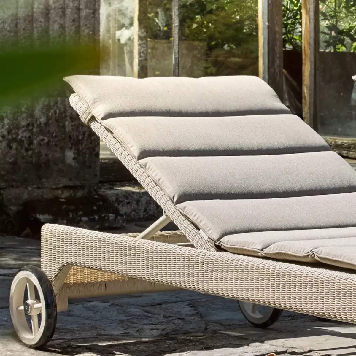 Vincent Shepherd Safi Rattan Outdoor Sun Lounger Black