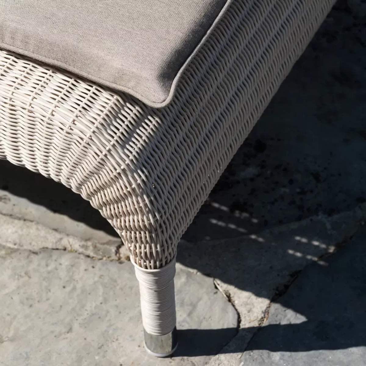 Vincent Shepherd Safi Rattan Outdoor Sun Lounger Old Lace