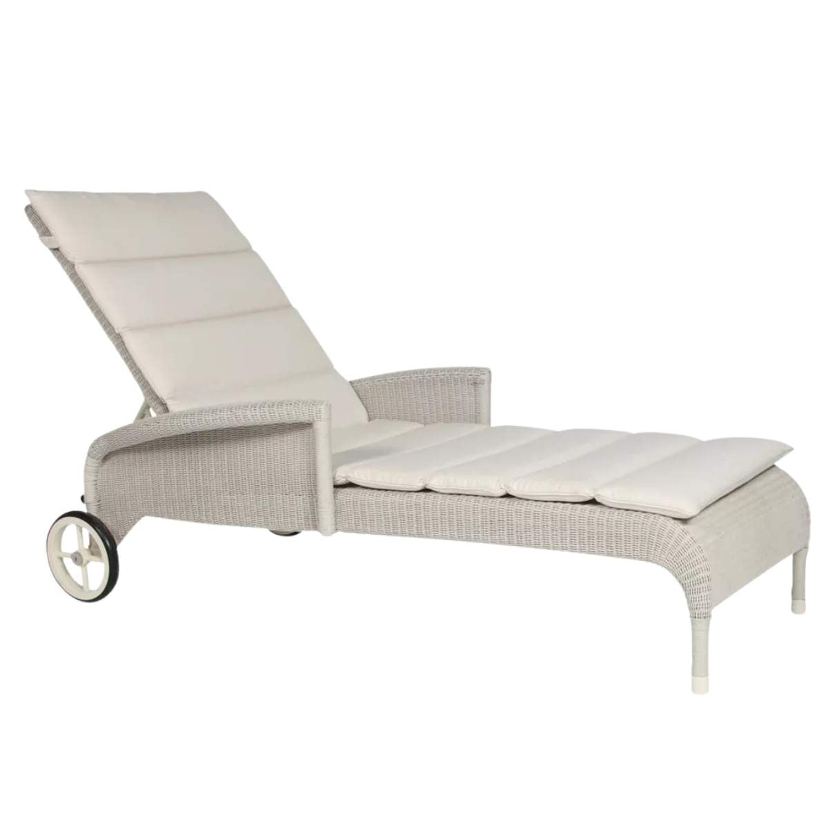 Vincent Shepherd Safi Rattan Sun Lounger with Arms | Old Lace