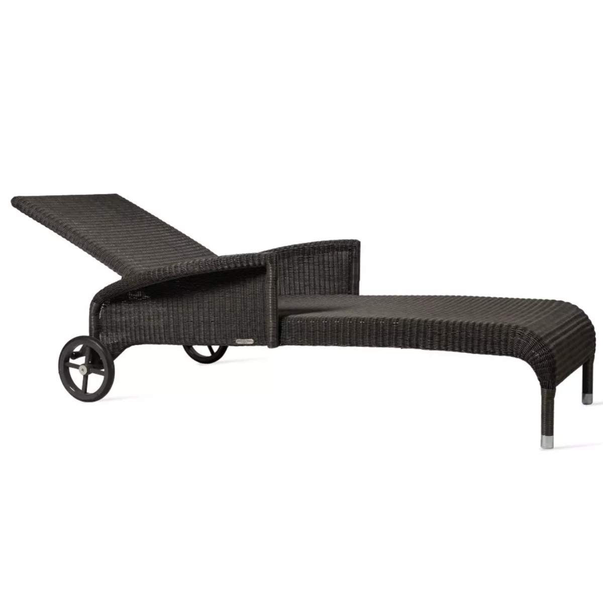 Vincent Shepherd Safi Rattan Sun Lounger with arms | Black