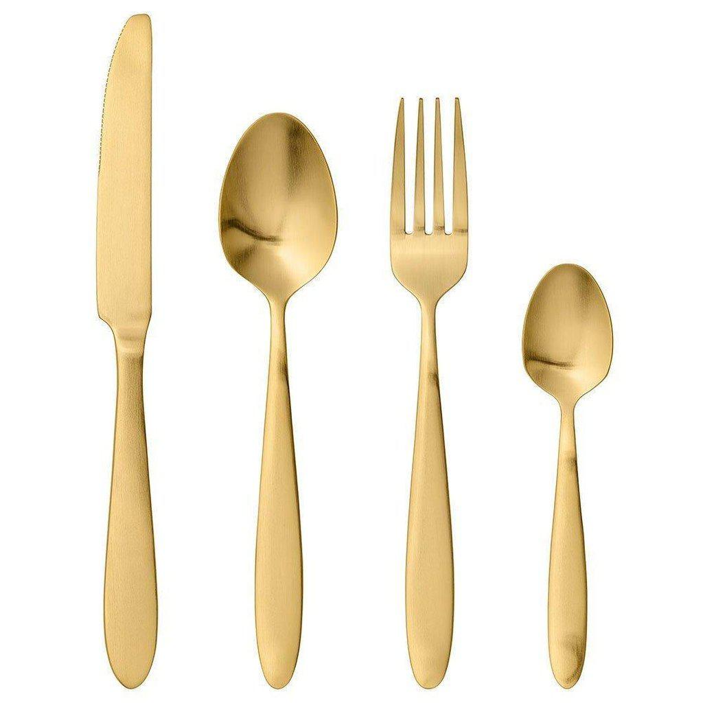 Sahro Cutlery Set 4pc Gold - Bloomingville-Beaumonde