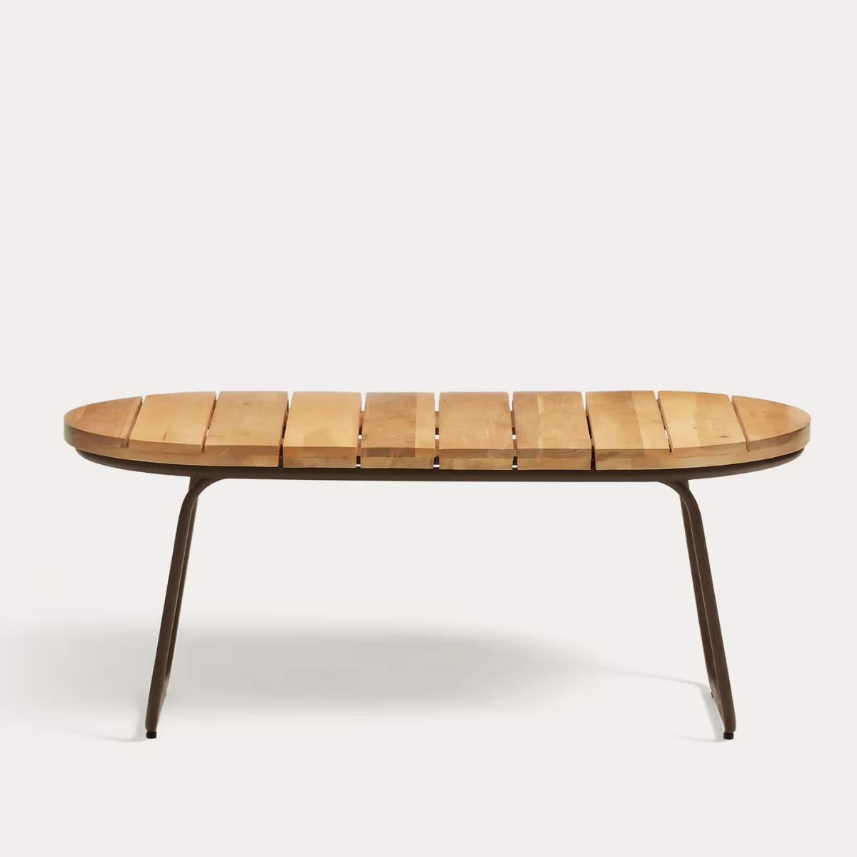 Kave Home Salguer outdoor coffee table in solid acacia & brown steel, Ø 100 x 50 cm FSC 100%