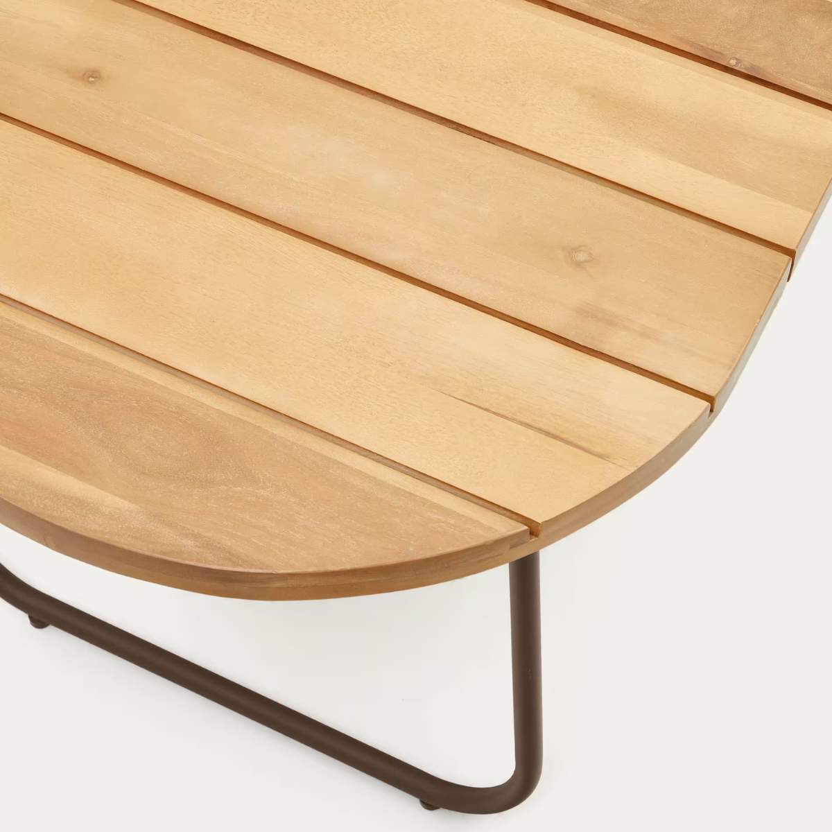 Kave Home Salguer outdoor coffee table in solid acacia & brown steel, Ø 100 x 50 cm FSC 100%