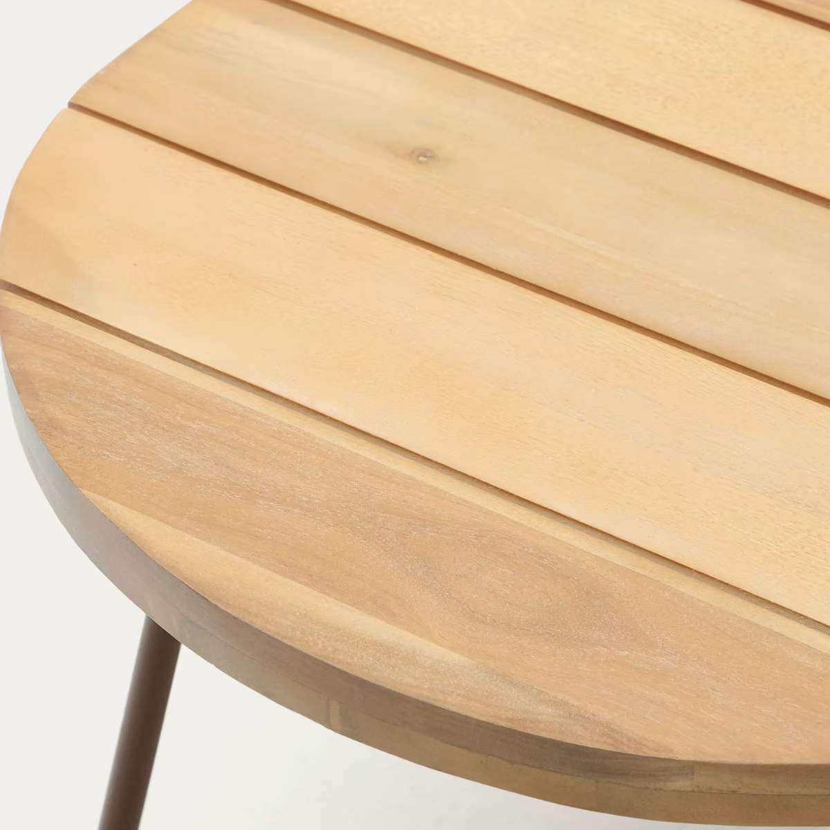 Kave Home Salguer outdoor coffee table in solid acacia & brown steel, Ø 100 x 50 cm FSC 100%