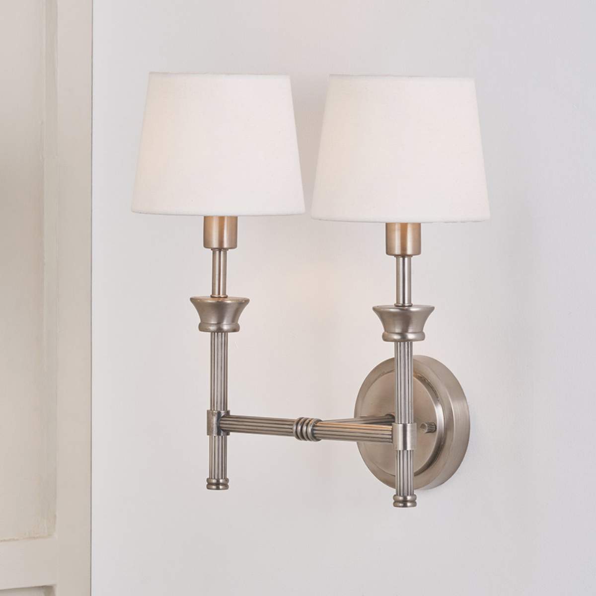 Pacific Lifestyle Salvatore Antique Silver Metal Double Wall Light