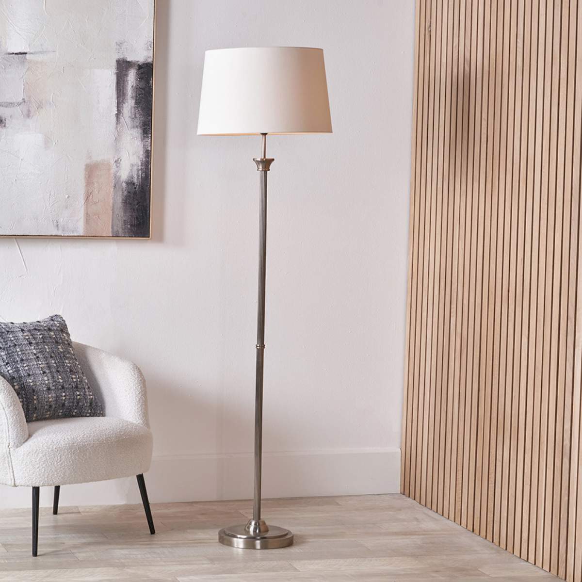 Pacific Lifestyle Salvatore Antique Silver Metal Floor Lamp Base
