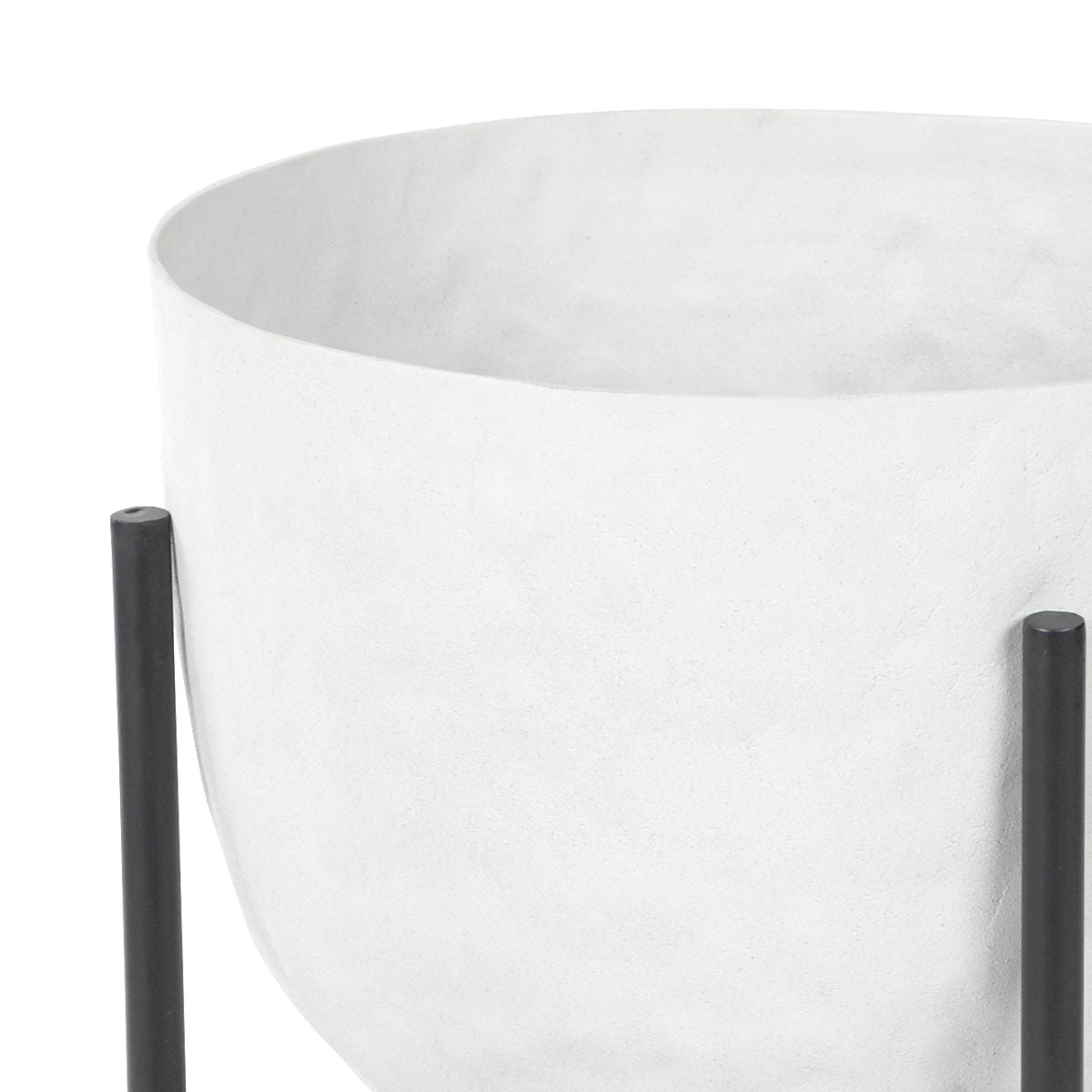 Libra Interiors Samui White Stonewash Planter on Stand Small 55cm - Set of 2