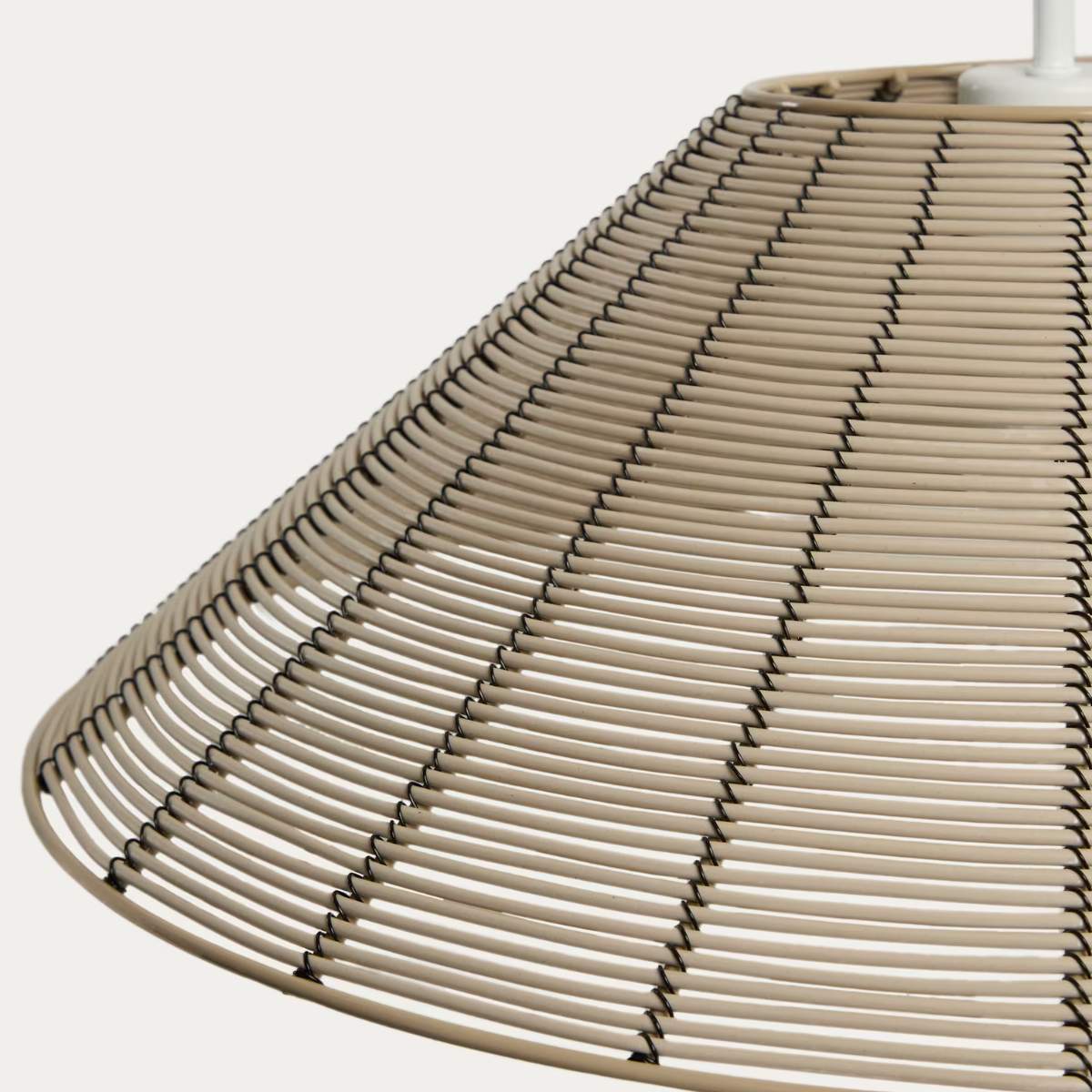 Kave Home Saranella lampshade for outdoor ceiling lamp in light grey synthetic rattan Ø 50cm