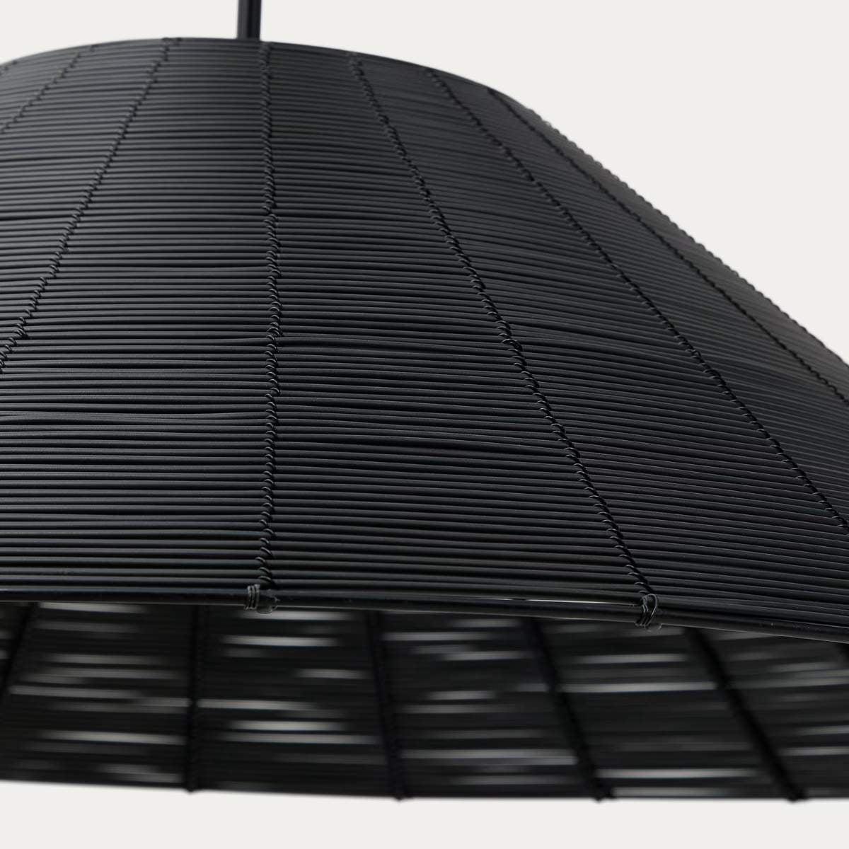 Kave Home Saranella lampshade for outdoor ceiling lamp in black synthetic rattan Ø 70cm