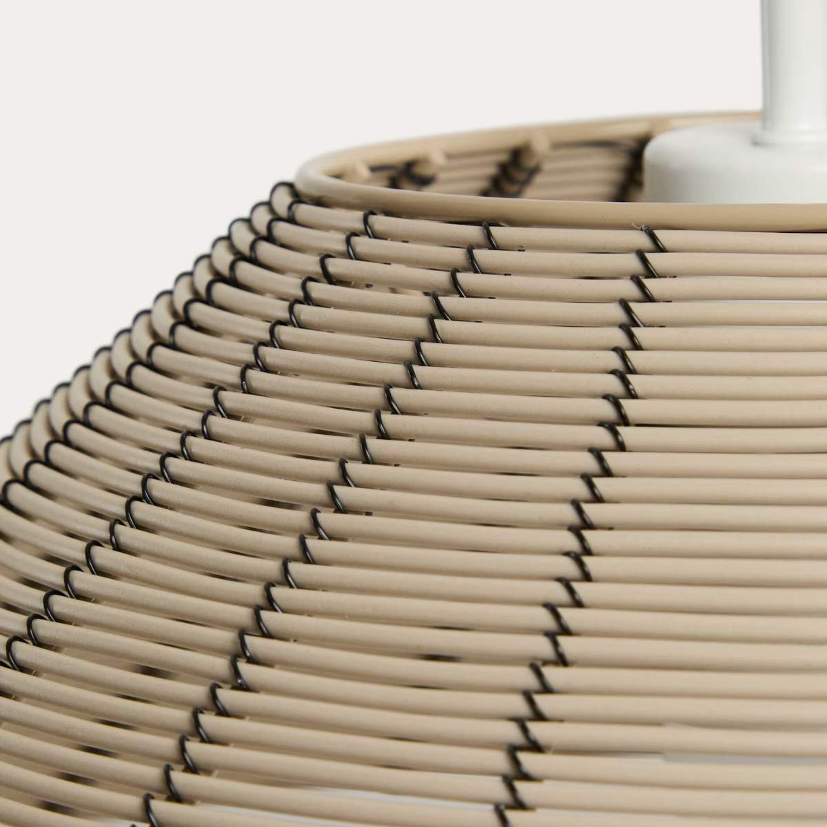 Kave Home Saranella lampshade for outdoor ceiling lamp in light grey synthetic rattan Ø 50cm