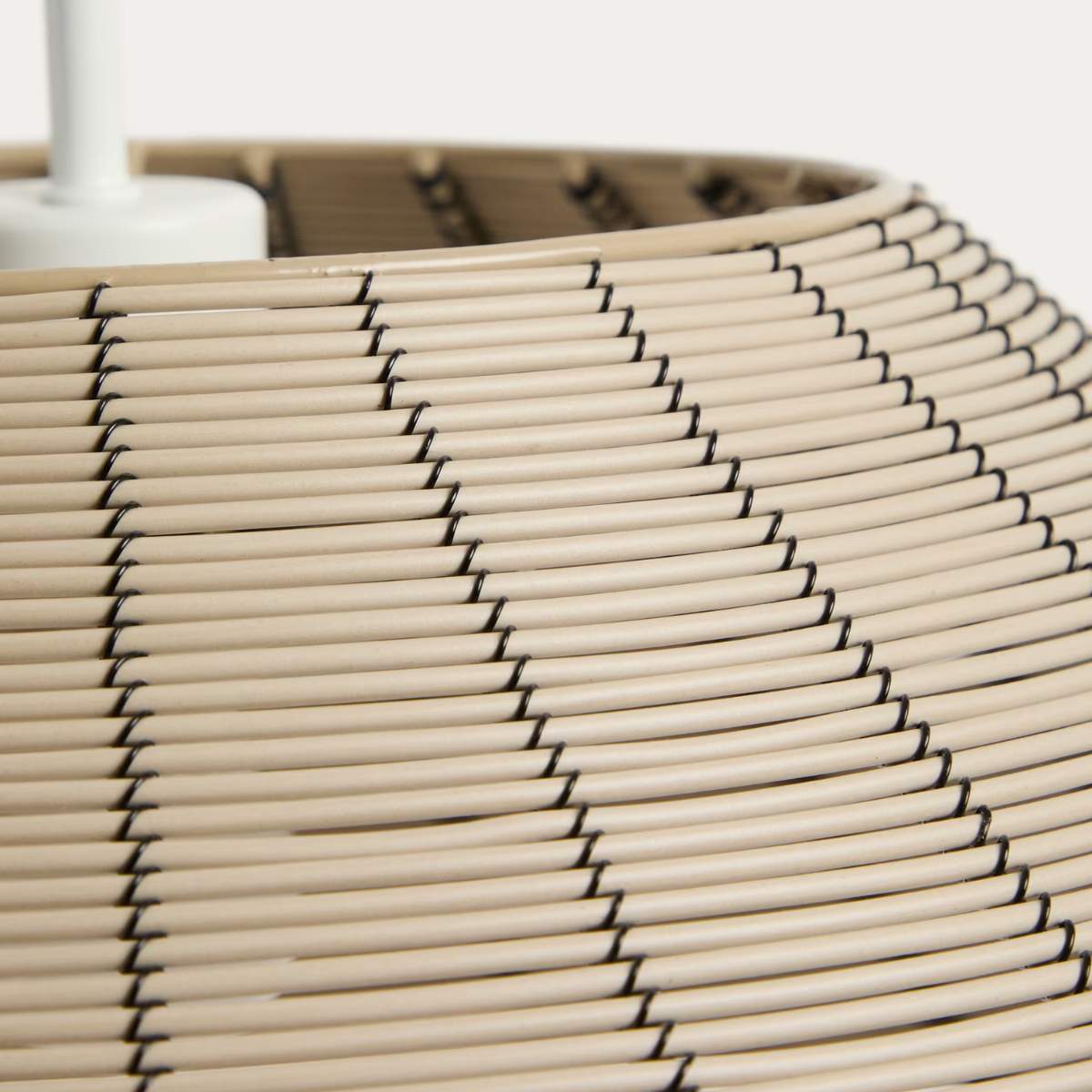 Kave Home Saranella lampshade for outdoor ceiling lamp in light grey synthetic rattan Ø 70cm