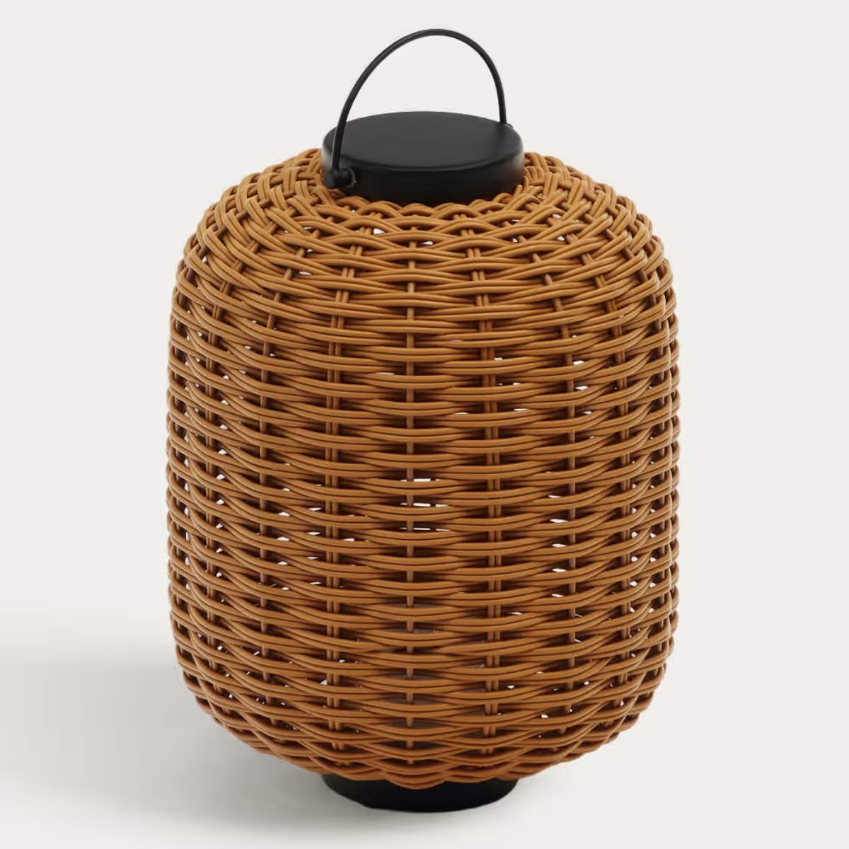 Kave Home Saranella portable table lamp in black polyrattan