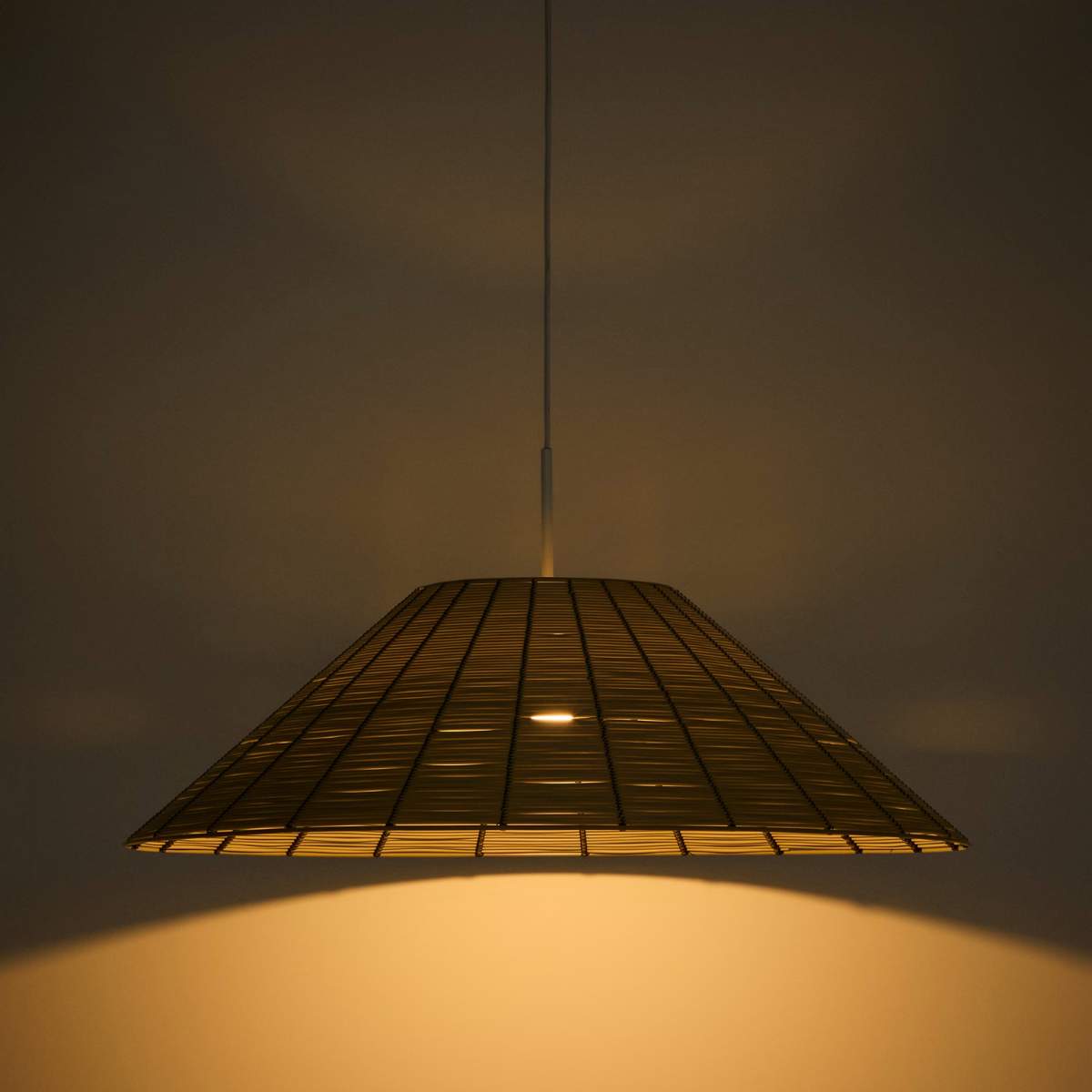 Kave Home Saranella lampshade for outdoor ceiling lamp in light grey synthetic rattan Ø 70cm