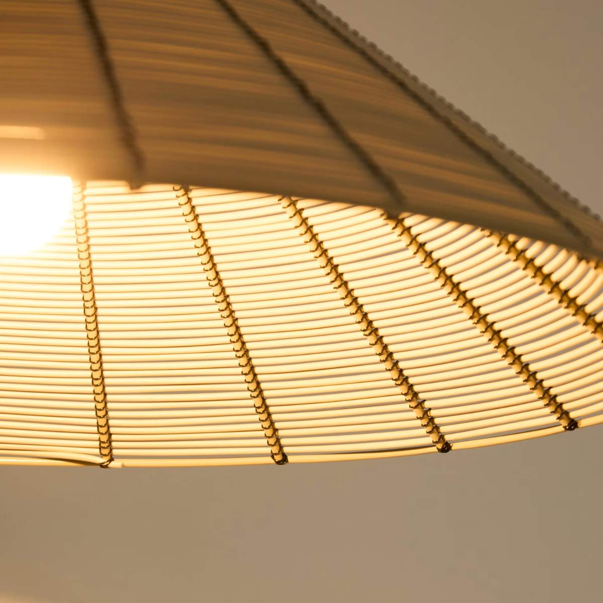 Kave Home Saranella lampshade for outdoor ceiling lamp in light grey synthetic rattan Ø 50cm