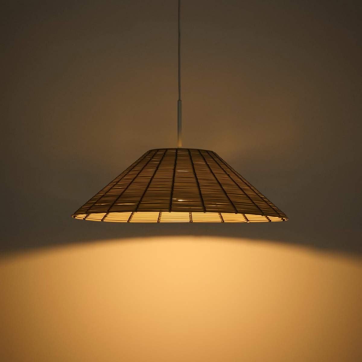 Kave Home Saranella lampshade for outdoor ceiling lamp in light grey synthetic rattan Ø 50cm