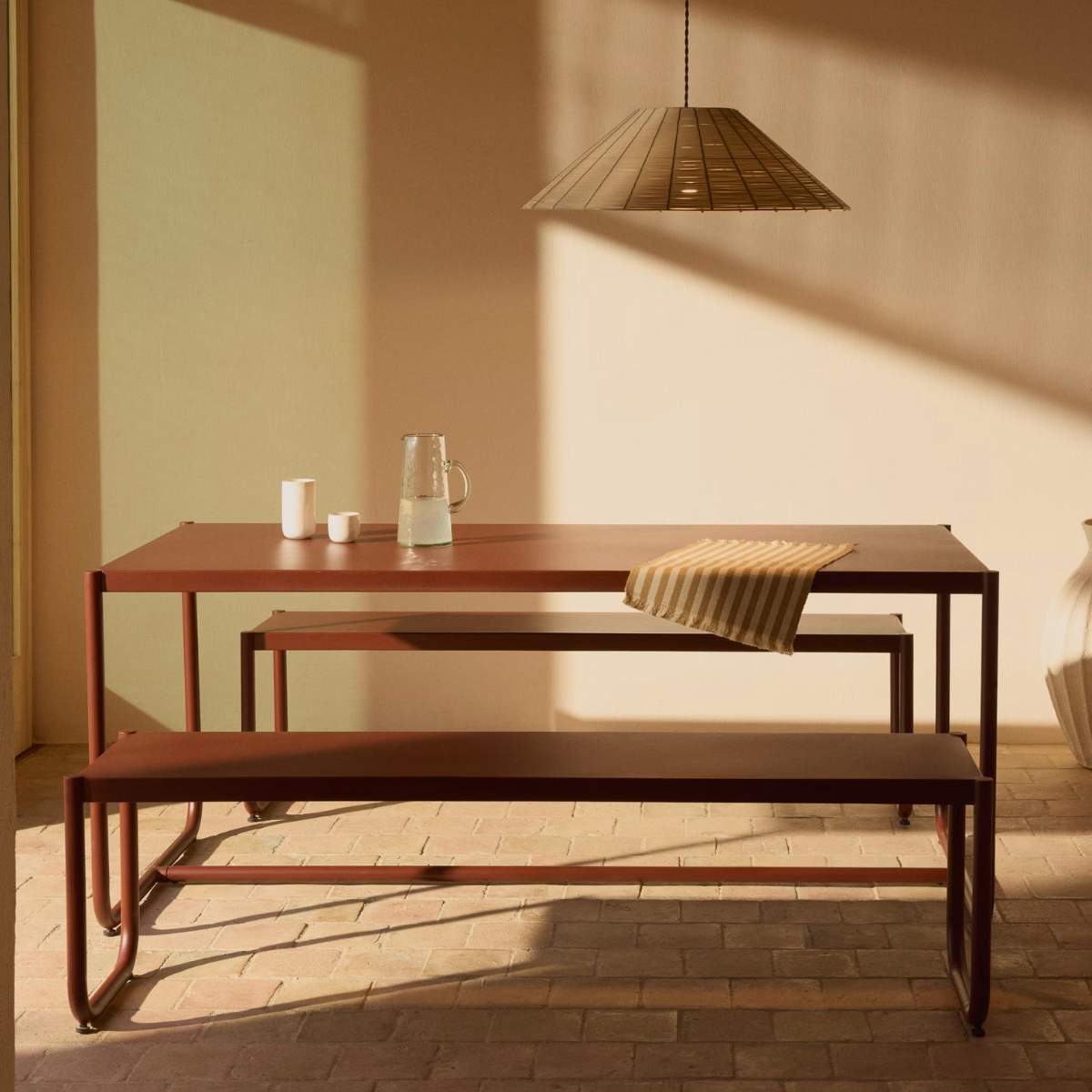 Kave Home Saranella lampshade for outdoor ceiling lamp in light grey synthetic rattan Ø 70cm