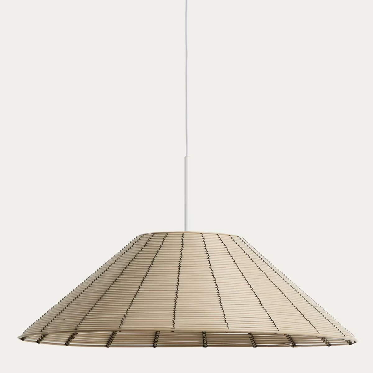 Kave Home Saranella lampshade for outdoor ceiling lamp in light grey synthetic rattan Ø 50cm