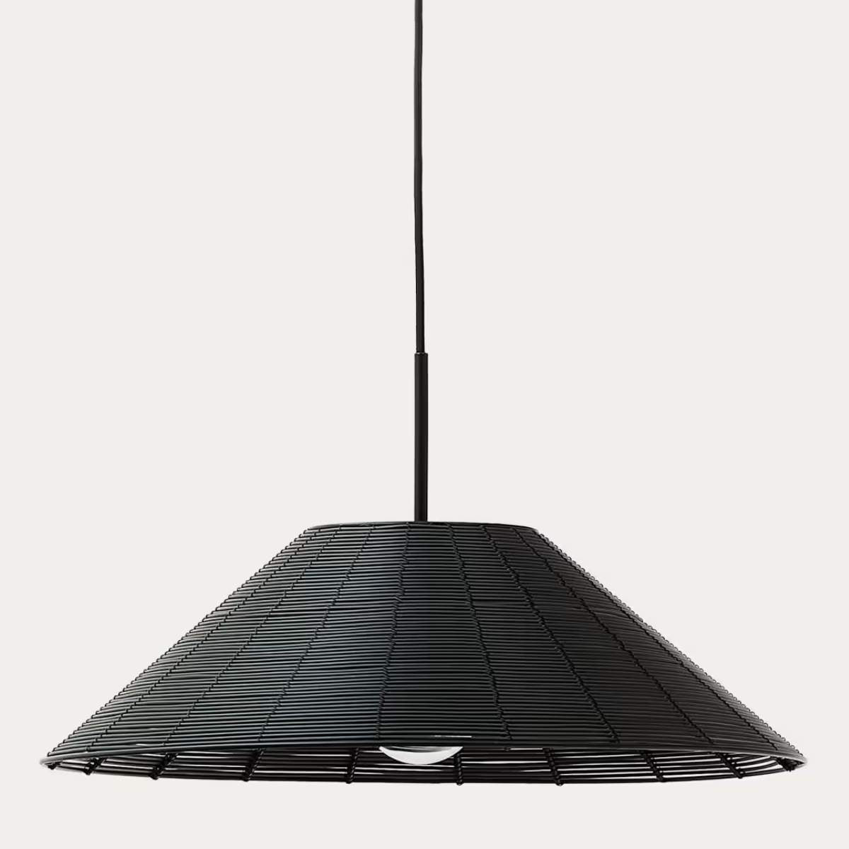 Kave Home Saranella lampshade for outdoor ceiling lamp in black synthetic rattan Ø 50cm