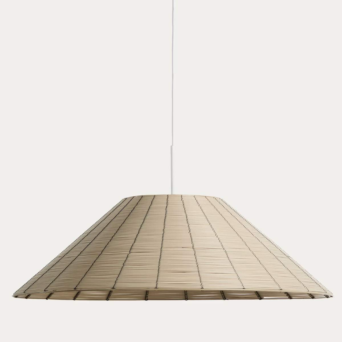 Kave Home Saranella lampshade for outdoor ceiling lamp in light grey synthetic rattan Ø 70cm