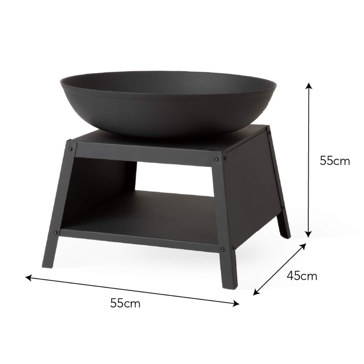 Garden Trading Sarsden Fire Pit Bowl & Log Store Medium
