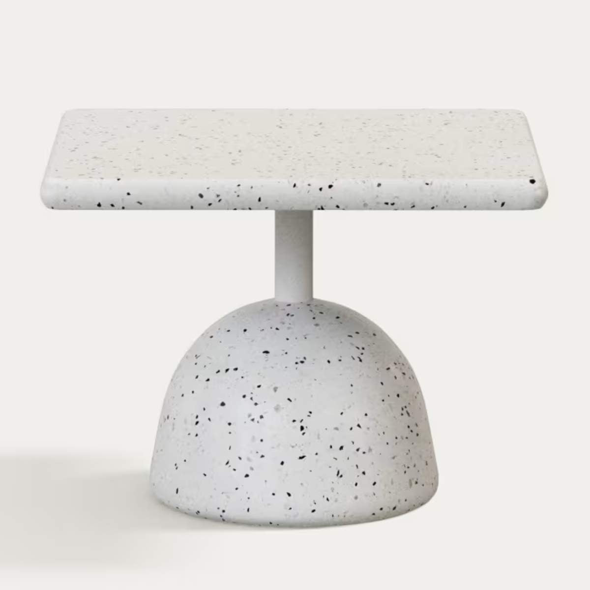 Kave Home Saura coffee table in white terrazzo with a white terrazzo top 32 x 48 x 48