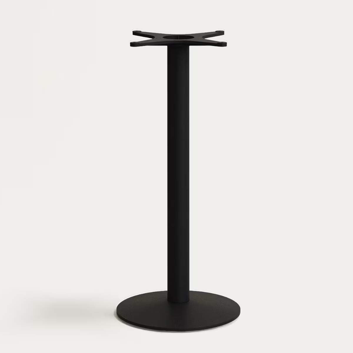 Kave Home Saura round high bar table made of black metal with a white terrazzo top, 96 x Ø70 cm