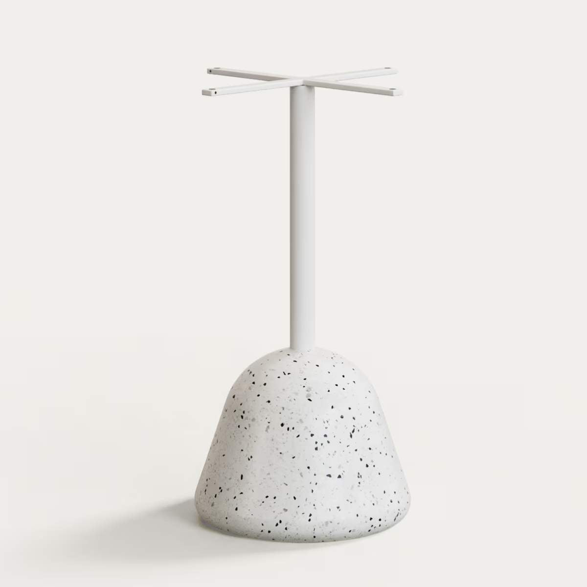 Kave Home Saura Table in white terrazzo with a white terrazzo top, 75 x Ø70.