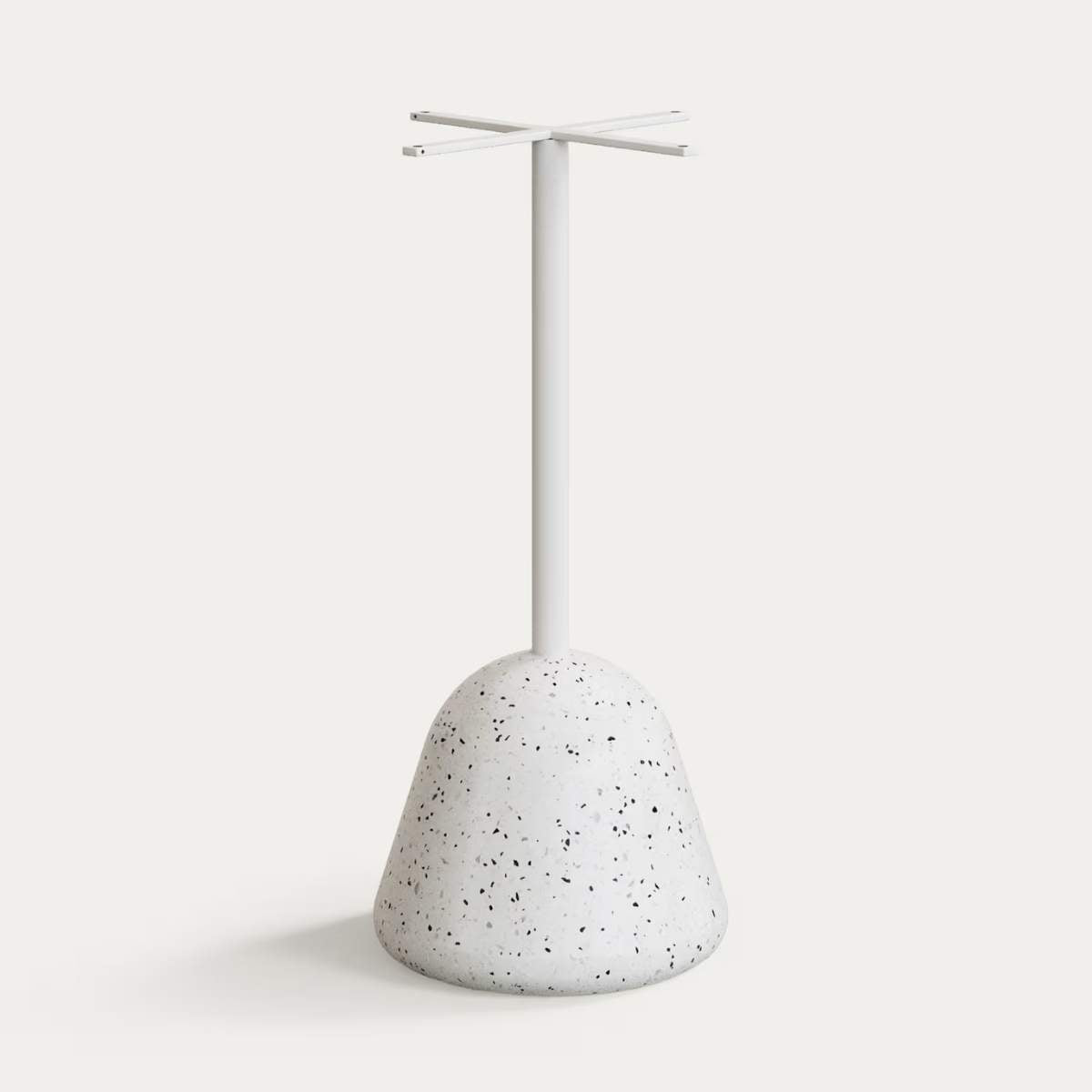 Kave Home Saura high bar table in white terrazzo with a white terrazzo top, 95 x 70 x 70 cm