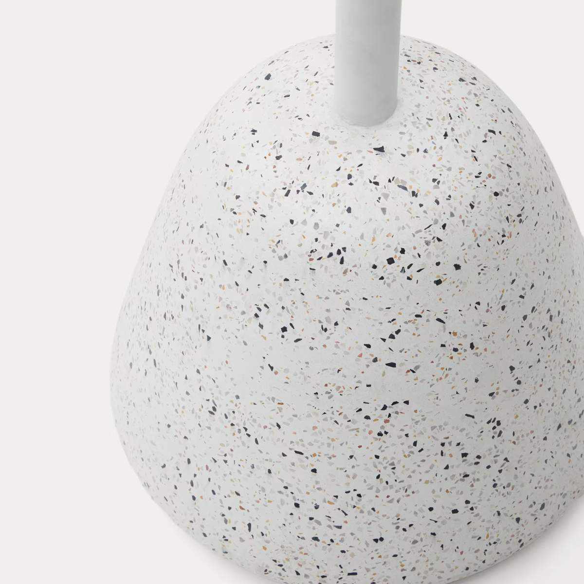 Kave Home Saura high bar table in white terrazzo with a white terrazzo top, 95 x 70 x 70 cm