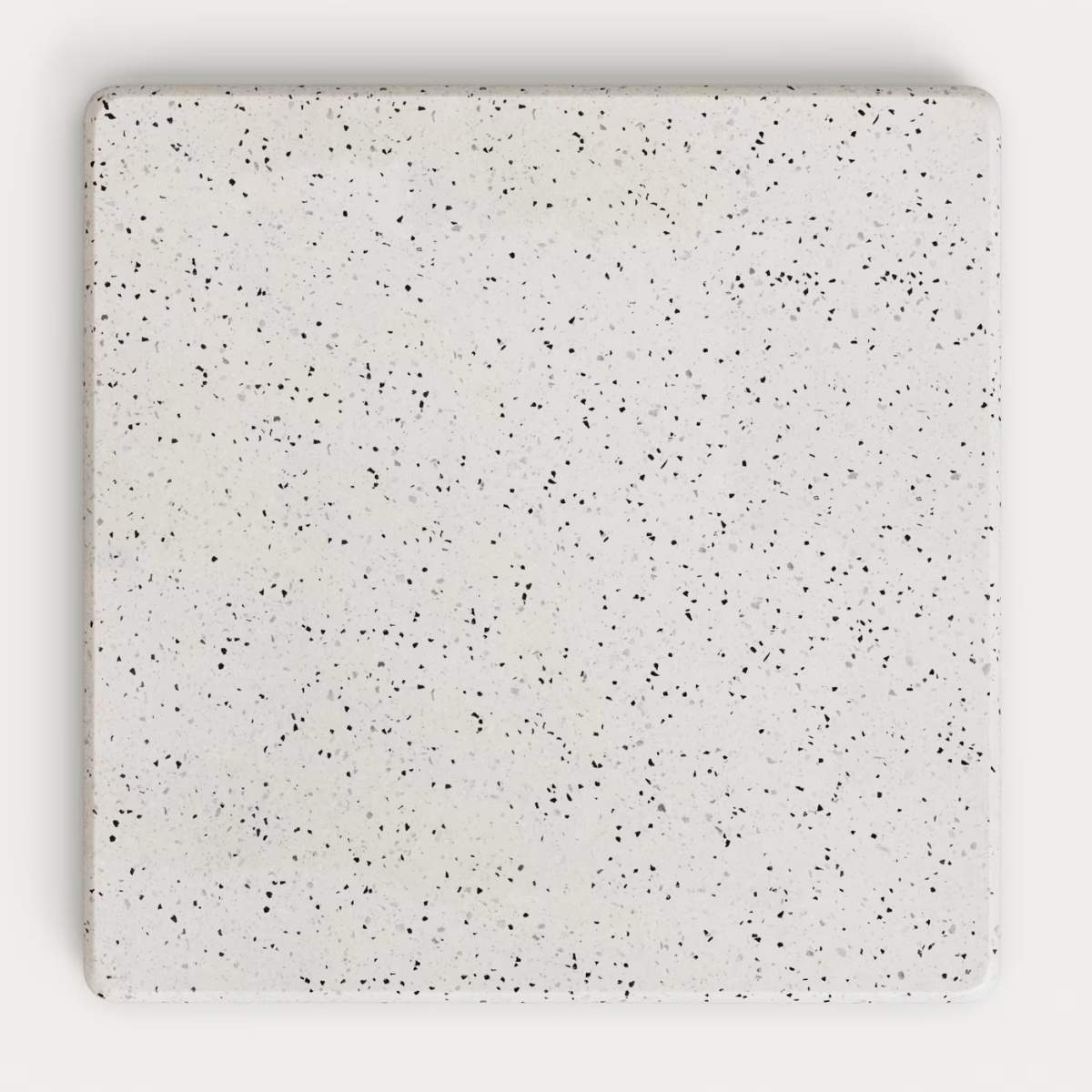Kave Home Saura Bar Table in black painted metal with a white terrazzo top, 70 x 70 x 70 cm