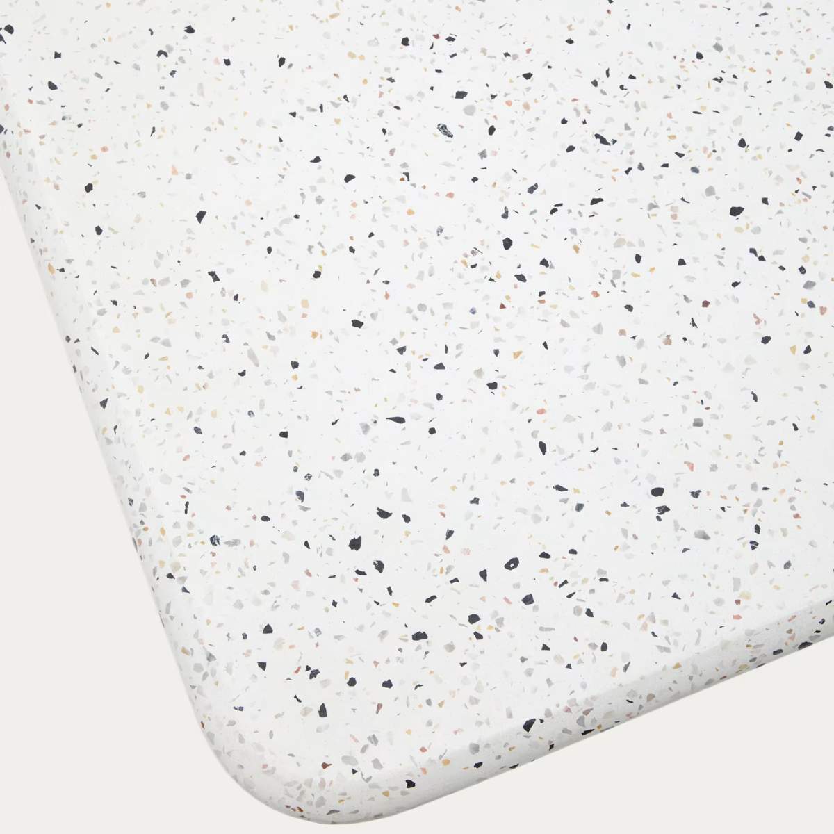 Kave Home Saura high bar table in white terrazzo with a white terrazzo top, 95 x 70 x 70 cm