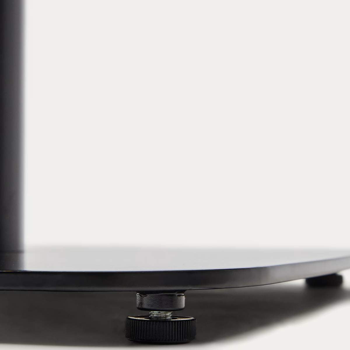 Kave Home Saura Bar Table in black painted metal with a white terrazzo top, 70 x 70 x 70 cm