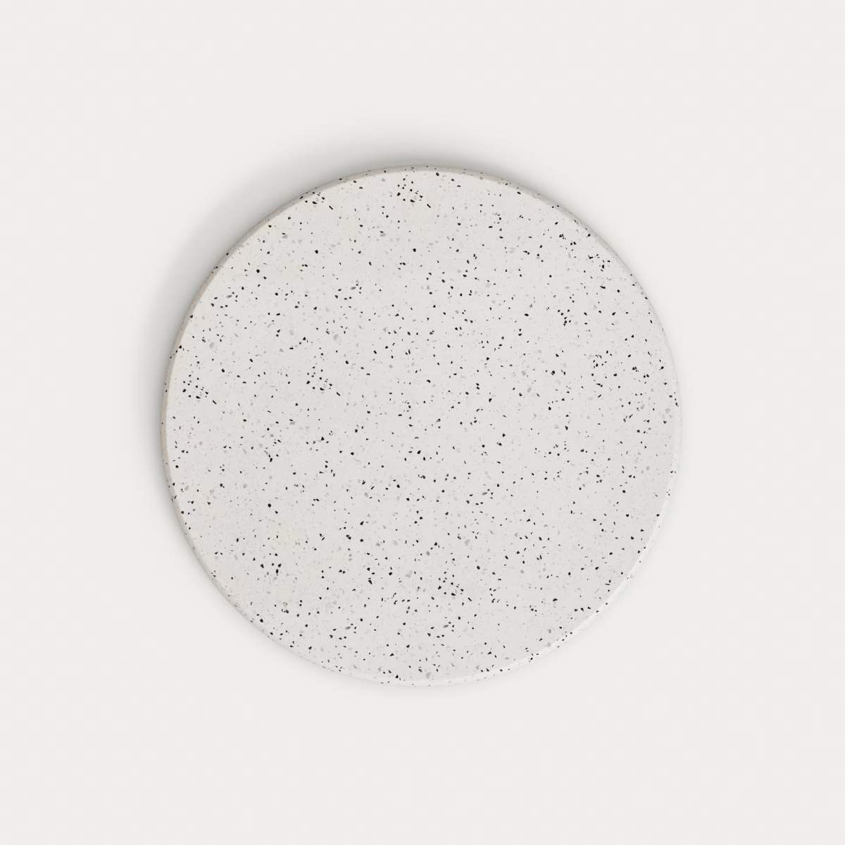 Kave Home Saura Table in white terrazzo with a white terrazzo top, 75 x Ø70.