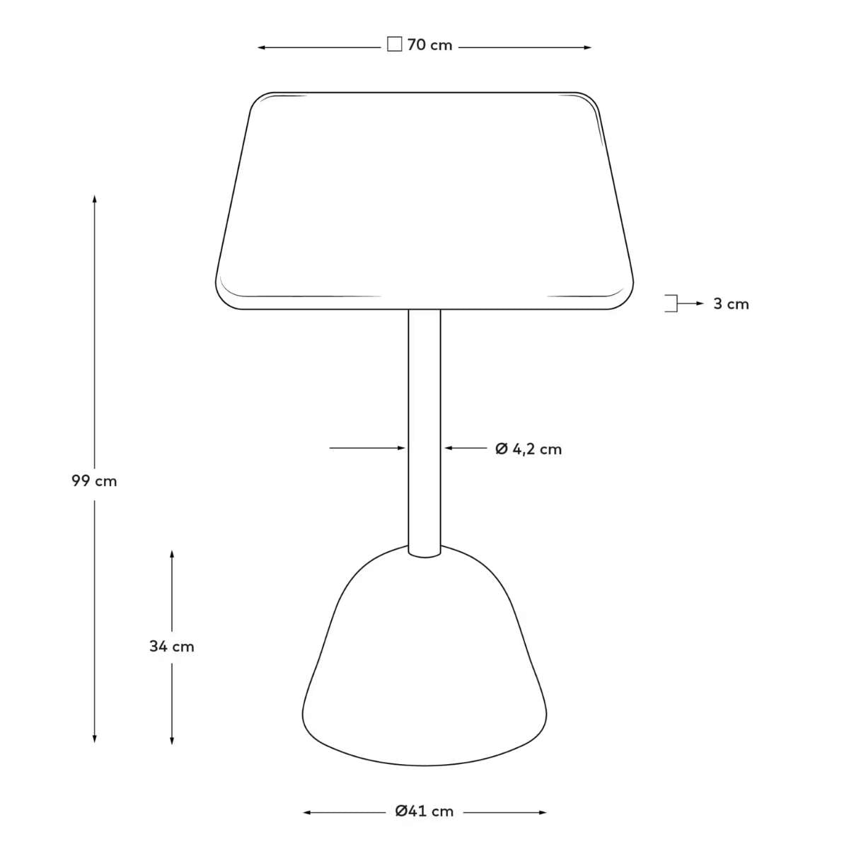 Kave Home Saura high bar table in white terrazzo with a white terrazzo top, 95 x 70 x 70 cm