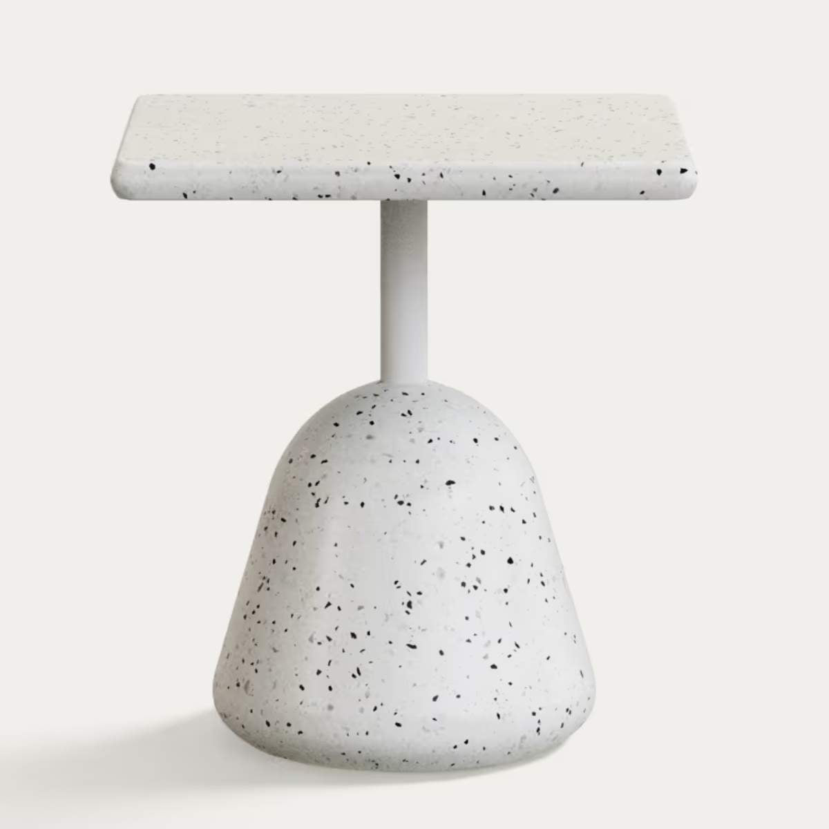 Kave Home Saura coffee table with white terrazzo top and white terrazzo base 44x44x48cm