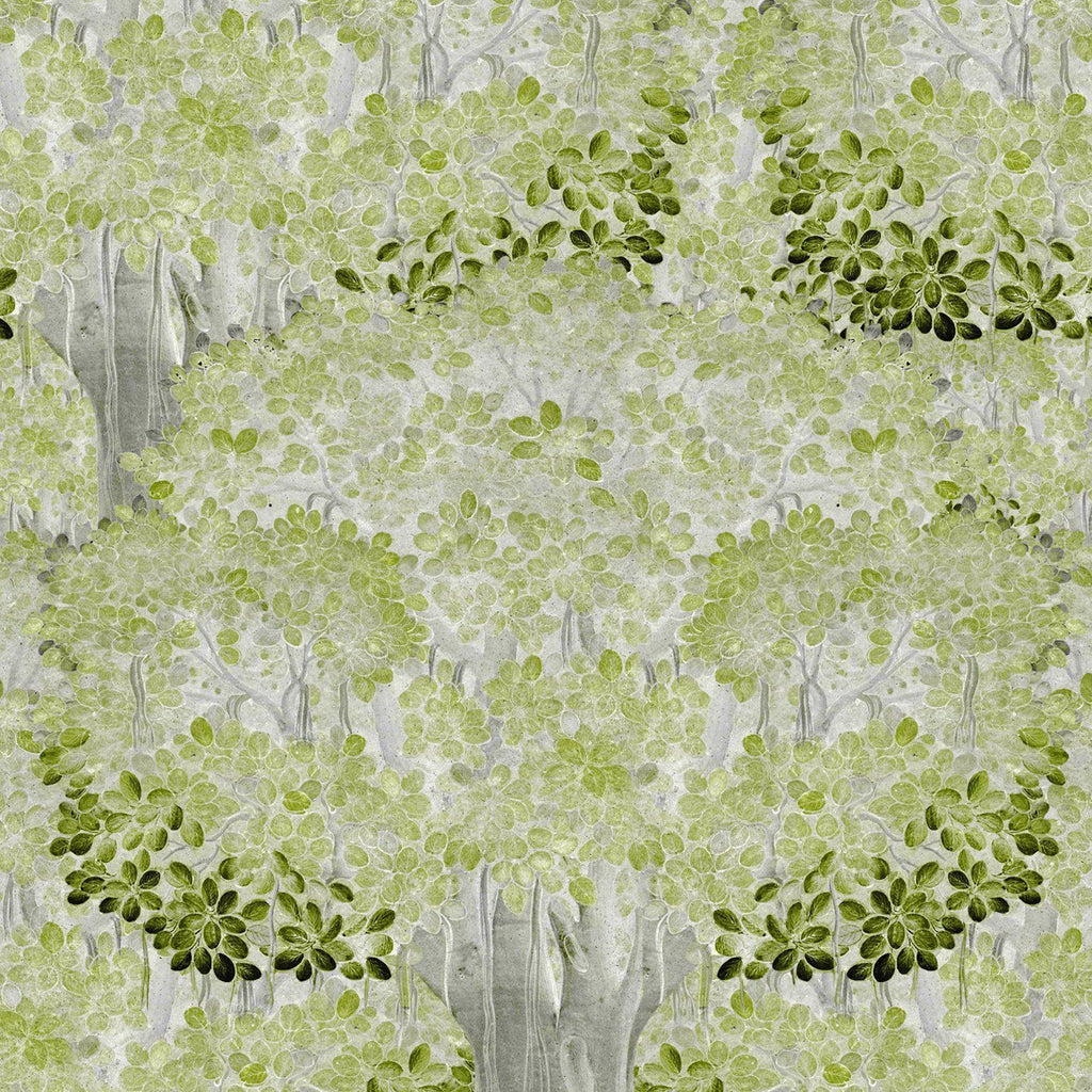 Savage Leaves Green Wallpaper Grey/Green-Beaumonde