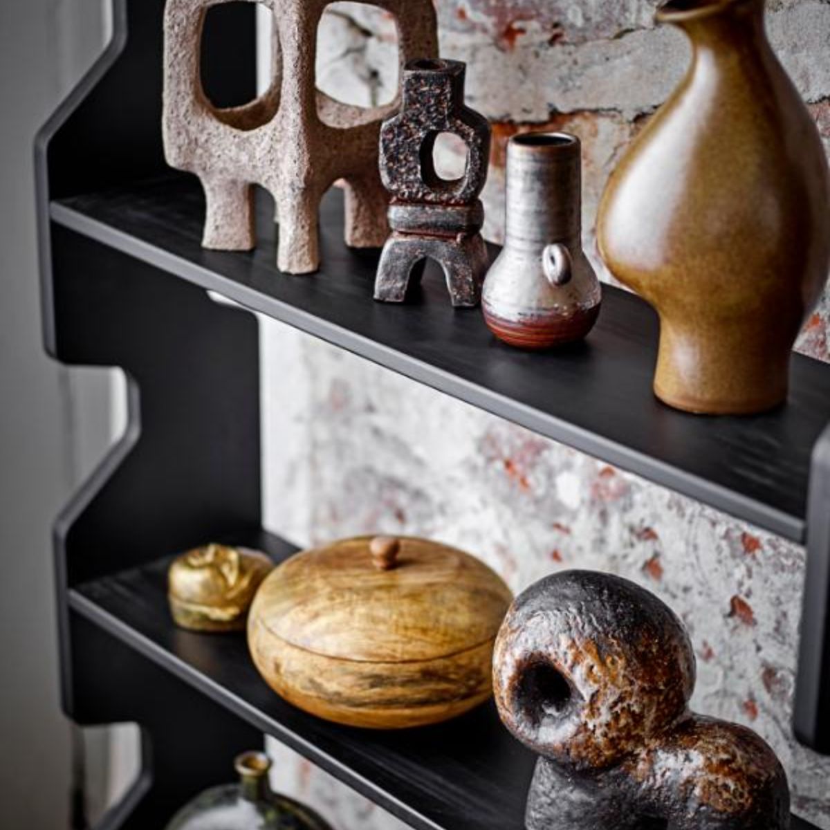 Bloomingville Savoya Shelving Unit - Black Firwood