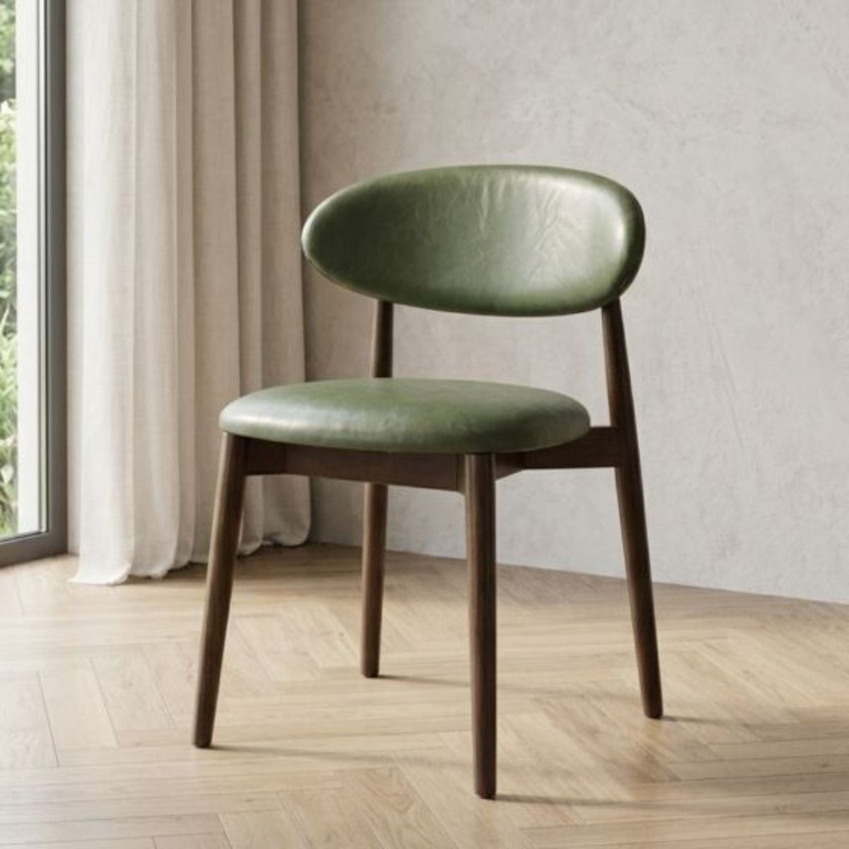 Trade Furniture Scandi Faux Leather Oak Dining Chair