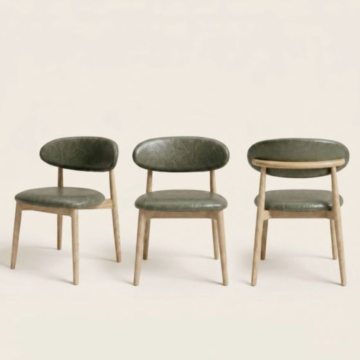 Trade Furniture Scandi Faux Leather Oak Dining Chair